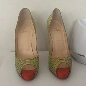 Christian Louboutin Multicolor Peep Toe Heels